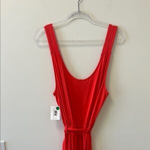 Simple by Suzanne Betro Sz 1X Red Wide Leg Sleeveless Jumpsuit